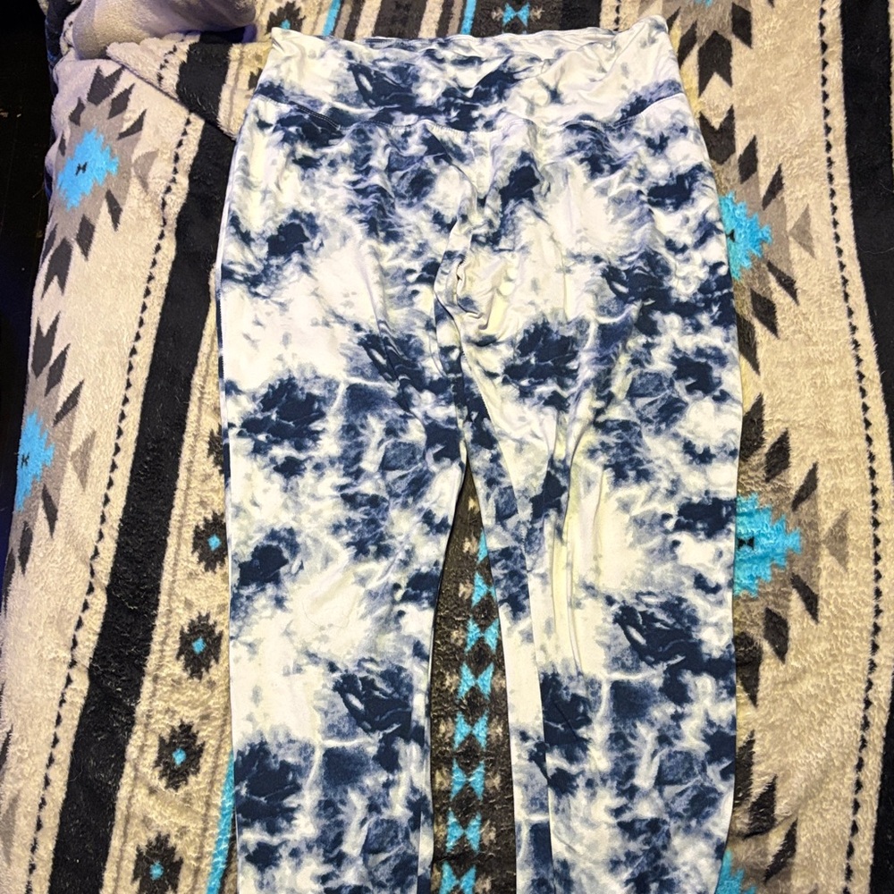 Splash Blue and White Tie-Dye Bottoms